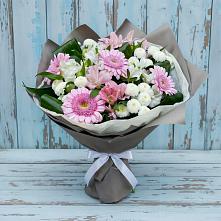 Букет цветов из:  Герберы, Альстромерии и Хризантемы #REPLACE_PRED# Шведино