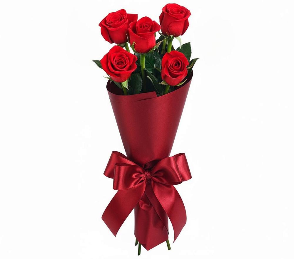 Букет 5 Красных роз Эдлесс Лав в Шведино