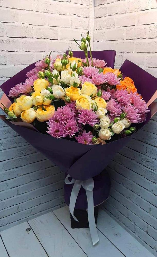 Букет цветов из: Хризантемы и Розы в Шведино