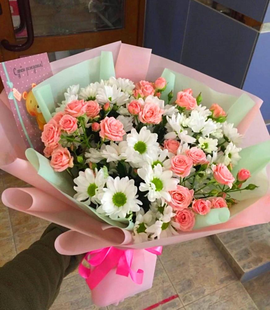 Букет цветов из: Розы и Хризантемы в Шведино