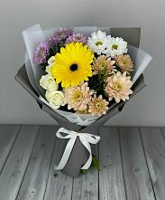 Букет цветов из:  Розы, Герберы и Хризантемы в Шведино