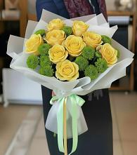 Букет цветов из:  Хризантемы и Розы в Шведино