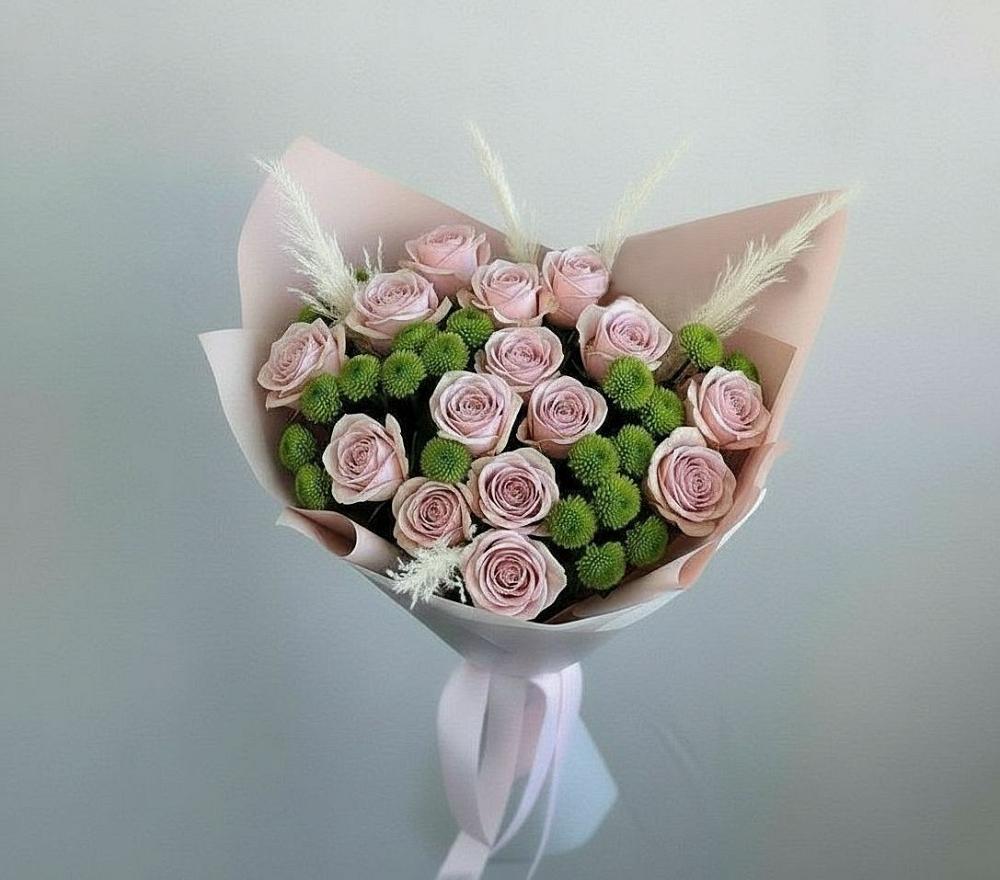 Букет цветов из: Розы и Хризантемы в Шведино