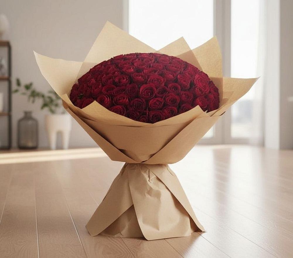 Букет 101 Красная роза в Шведино