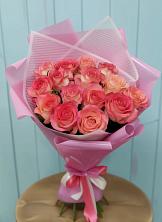 Букет 15 Розовых роз Равель в Шведино